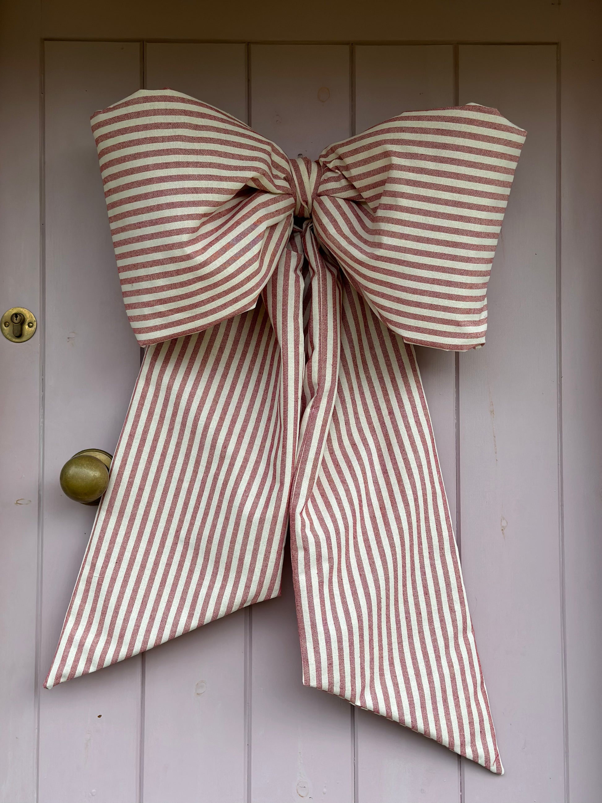 BOW - PINKY RED STRIPE