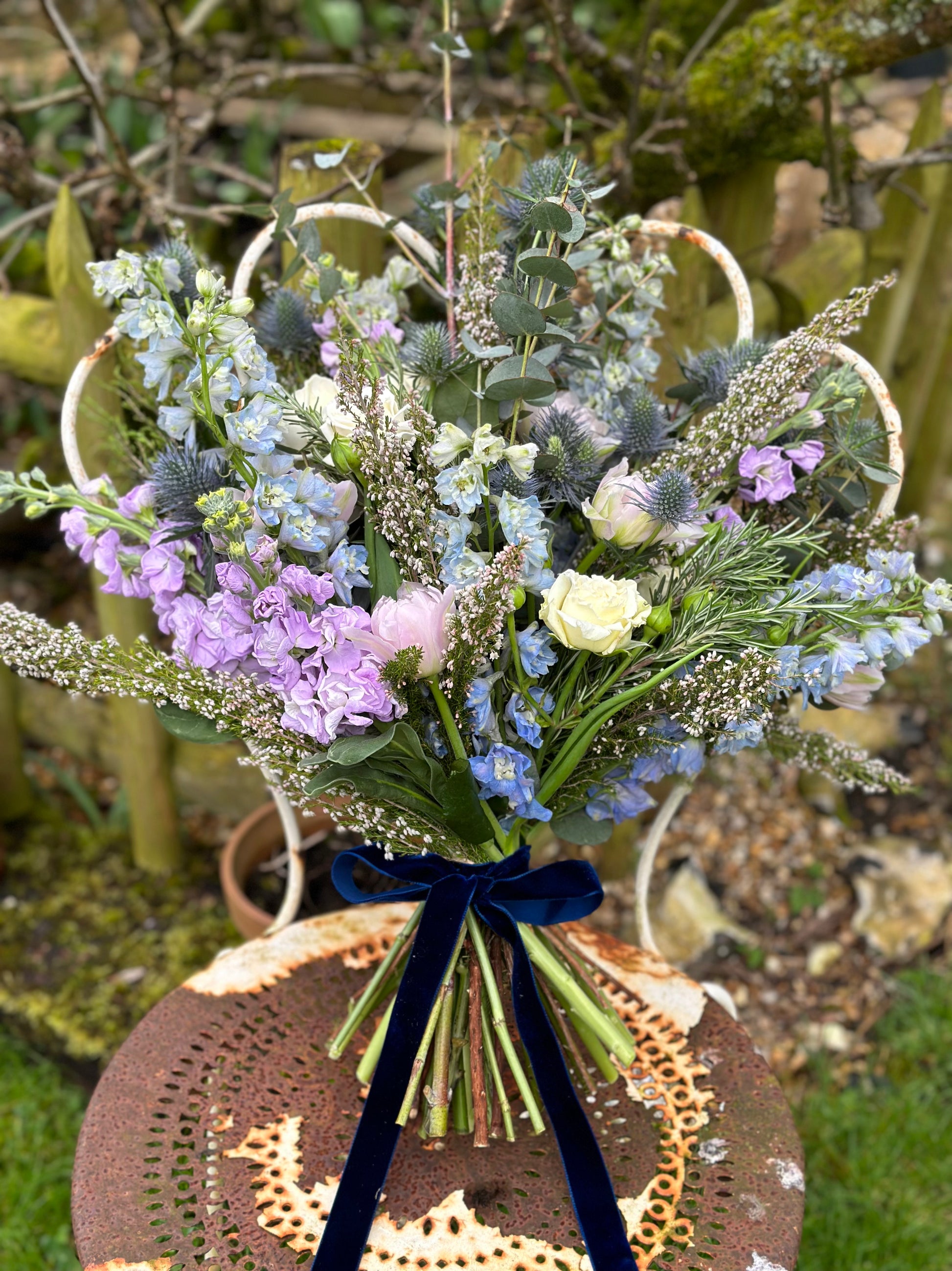 A SEASONAL BUNCH TIED WITH A BOW TO GO