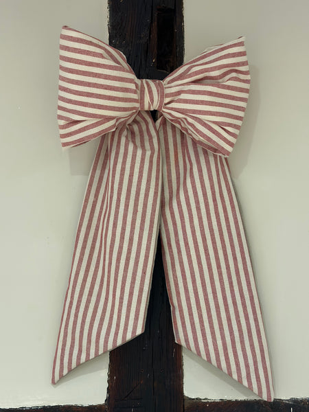 BOW - PINKY RED STRIPE