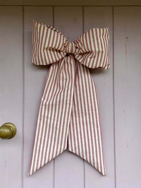 BOW - PINKY RED STRIPE