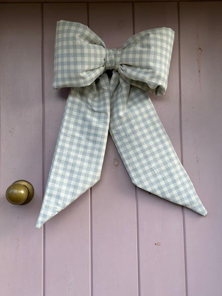 BOW - PALE BLUE GINGHAM