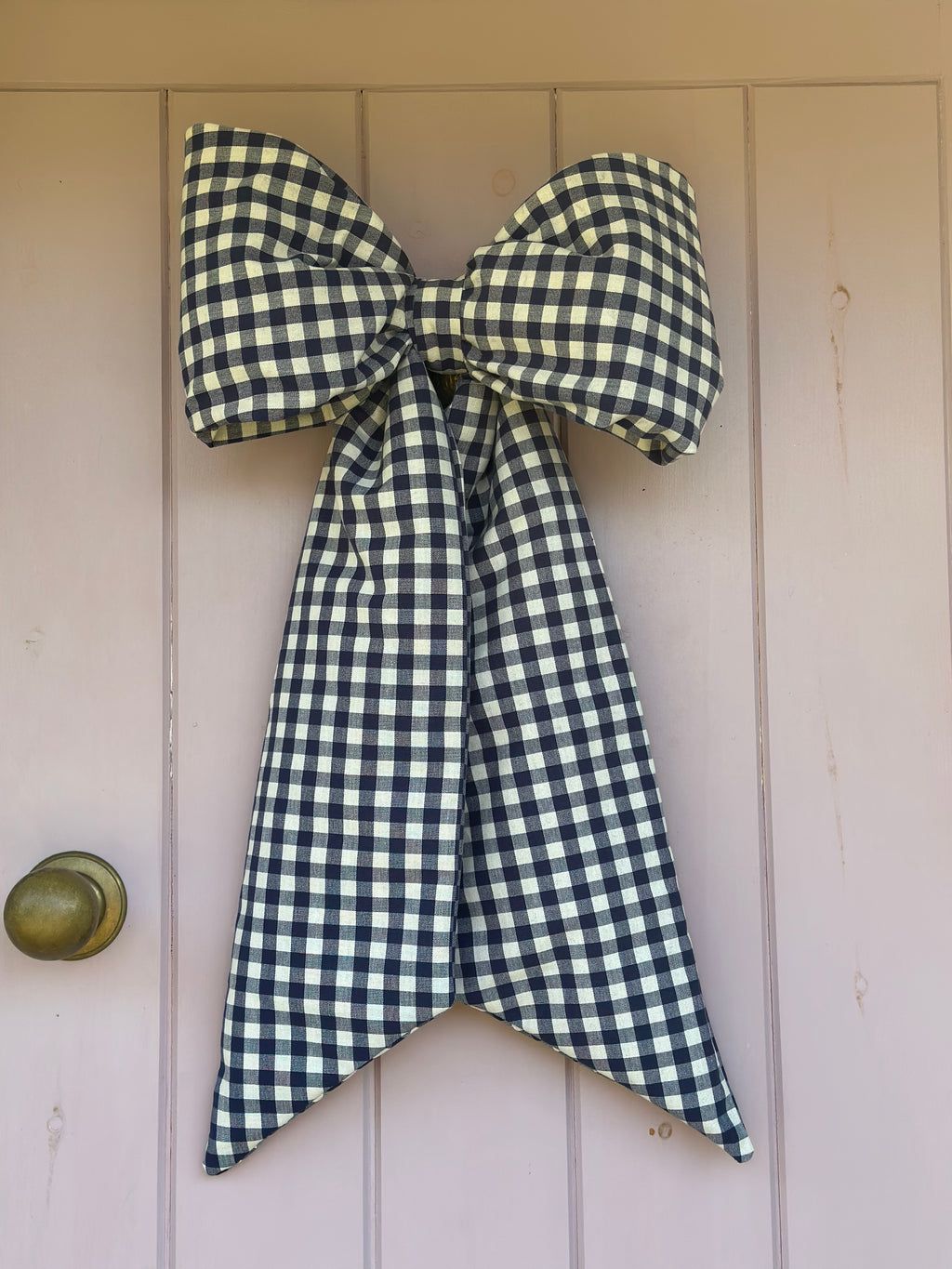 BOW - NAVY BLUE GINGHAM