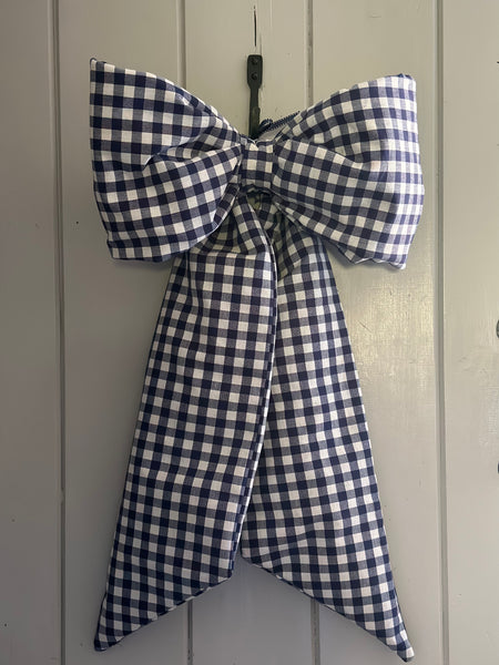 BOW - NAVY BLUE GINGHAM