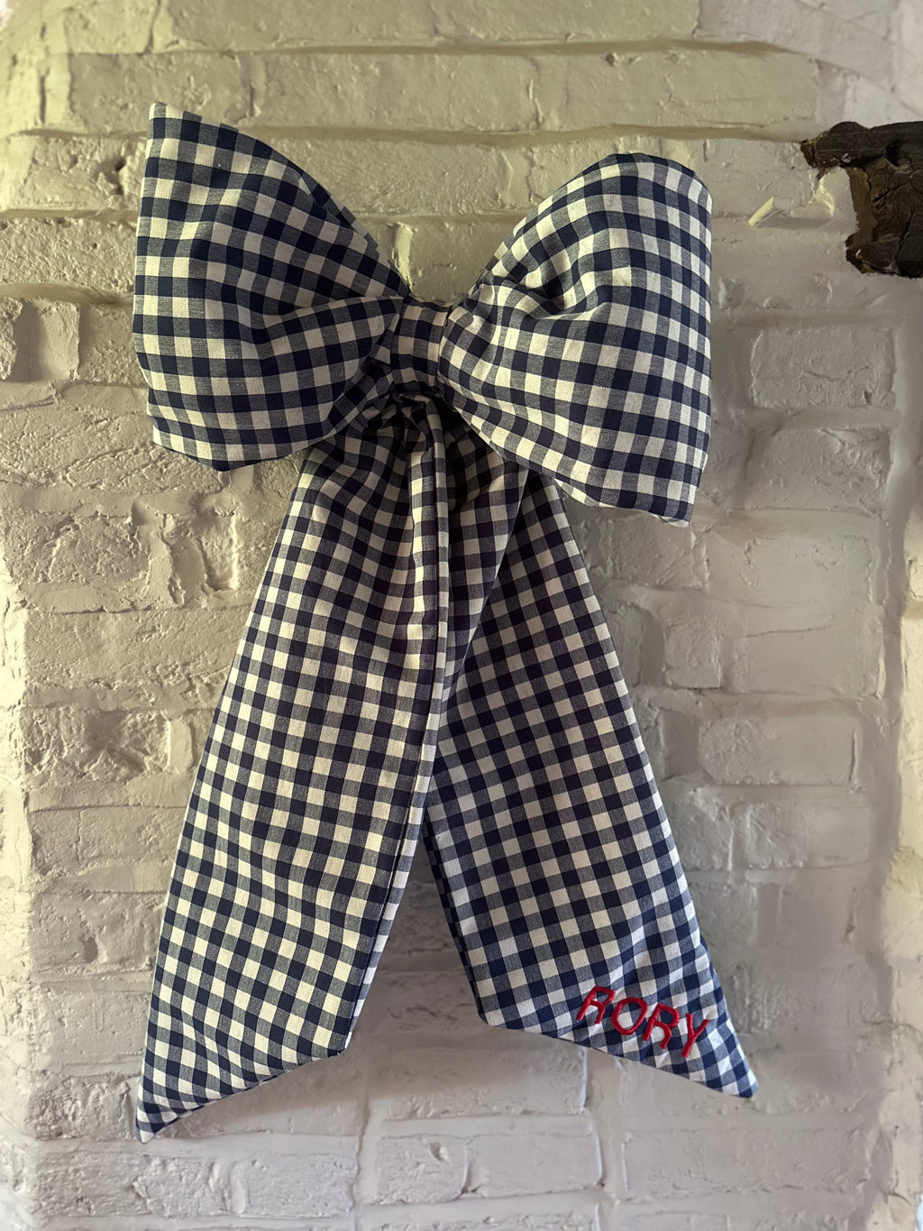 BOW - NAVY BLUE GINGHAM