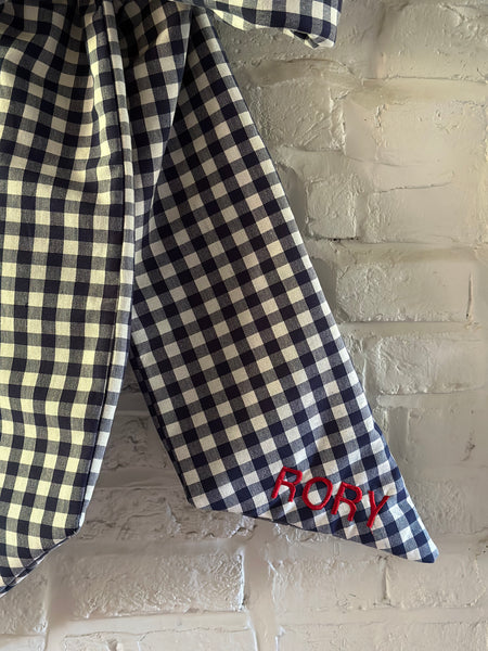 BOW - NAVY BLUE GINGHAM