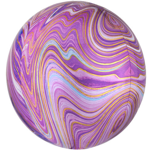 PURPLE MARBLE ROUND BALLOON WITH HELIUM