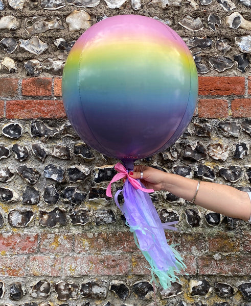 RAINBOW OMBRE ROUND BALLOON WITH HELIUM