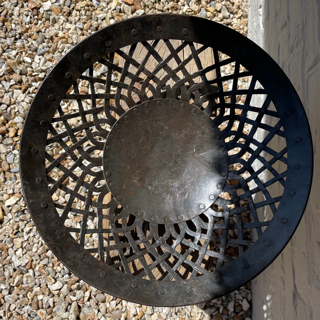 VINTAGE IRON FRUIT BOWL