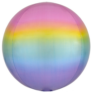 RAINBOW OMBRE ROUND BALLOON WITH HELIUM