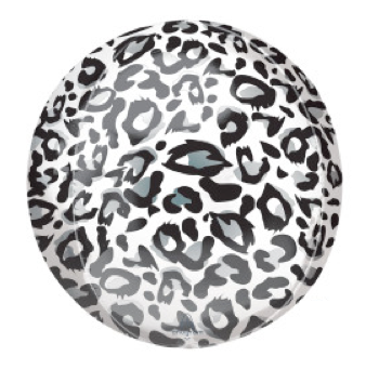 SNOW LEOPARD ROUND BALLOON WITH HELIUM