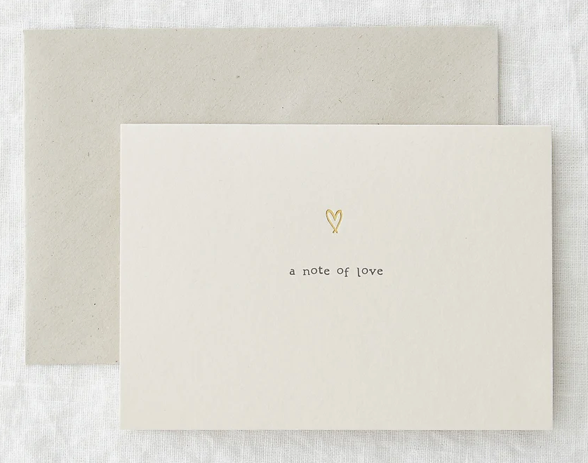 NOTE OF LOVE CARD