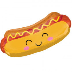 SMILEY HOT DOG BALLOON WITH HELIUM