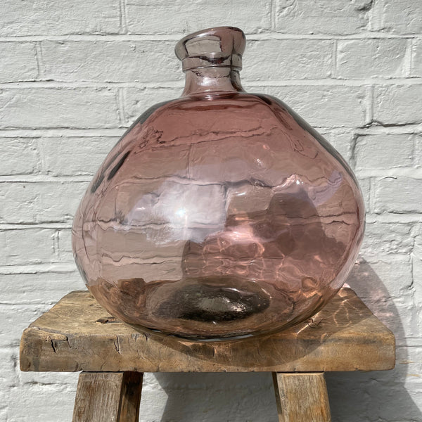 GIANT PINK RECYCLED GLASS VASE