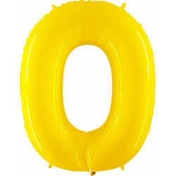 YELLOW FOIL NUMBER BALLOON WITH HELIUM