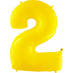 YELLOW FOIL NUMBER BALLOON WITH HELIUM