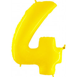 YELLOW FOIL NUMBER BALLOON WITH HELIUM