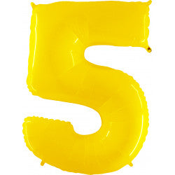 YELLOW FOIL NUMBER BALLOON WITH HELIUM
