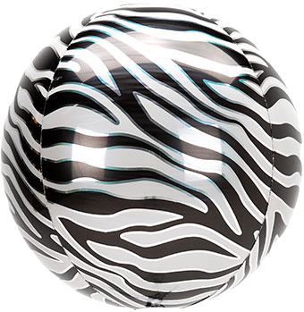 ZEBRA ROUND BALLOON WITH HELIUM